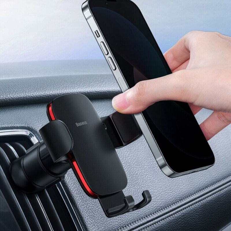 Автотримач Baseus Metal Age 2 Gravity Car Mount (air outlet) (SUJS) Dark Grey - Зображення 7