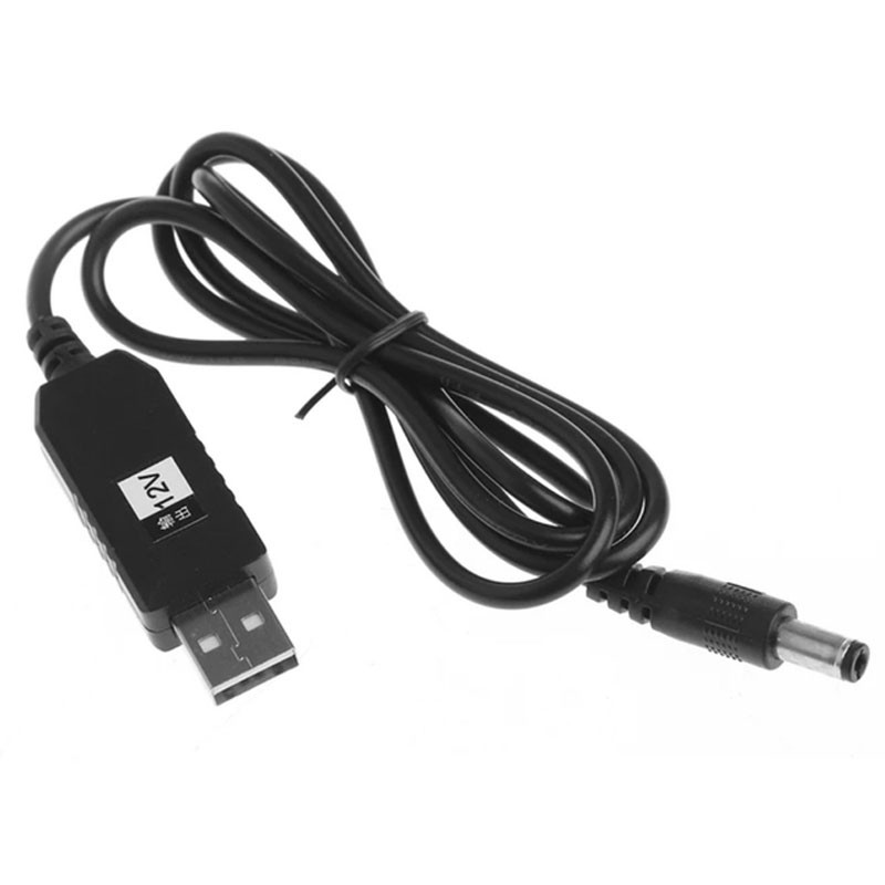 Кабель живлення для роутера/модема USB-DC 12V GEN 2 (з перетворювачем) Чорний - Зображення 2