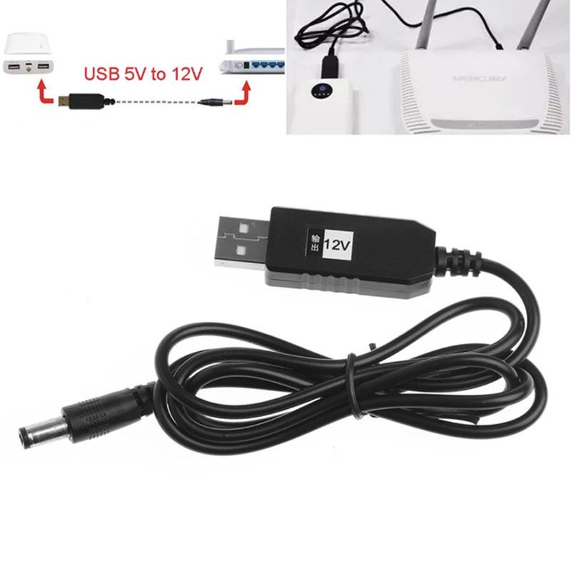 Кабель живлення для роутера/модема USB-DC 12V GEN 2 (з перетворювачем) Чорний - Зображення 3