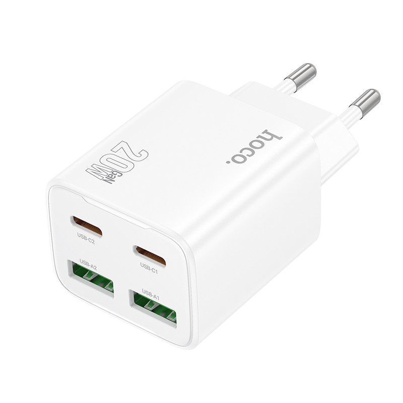 МЗП Hoco N55 Fundador PD20W+QC3.0 (2USB-A/2C) White - Зображення 2