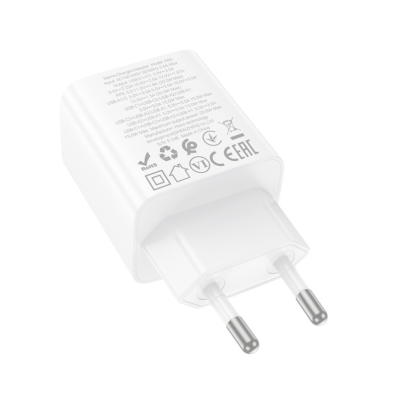 МЗП Hoco N55 Fundador PD20W+QC3.0 (2USB-A/2C) White - Зображення 3