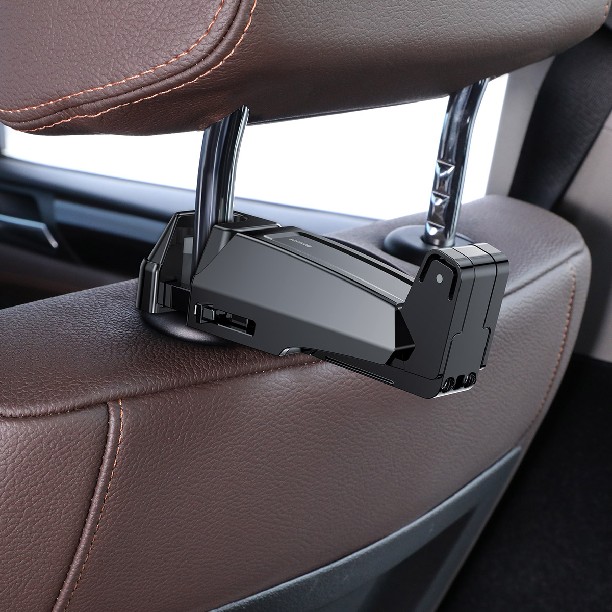 Автотримач Baseus Backseat Vehicle Phone Hook, + гачок-вішалка (SUHZ-A01) black - Зображення 3