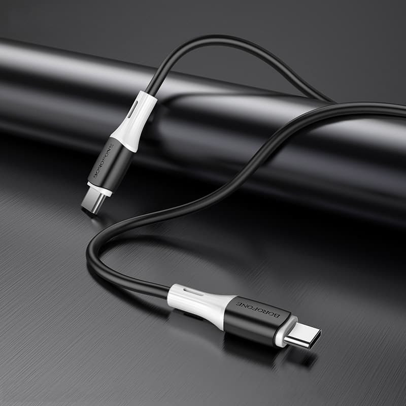 Дата кабель Borofone BX79 Type-C to Type-C 60W (1m) Чорний - Зображення 3