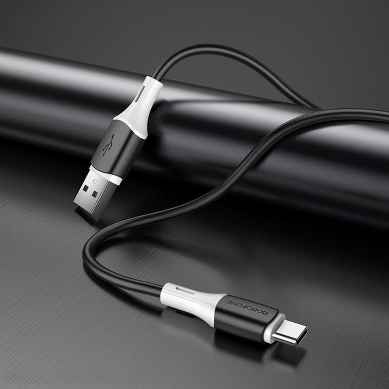 Дата кабель Borofone BX79 Silicone USB to Type-C 30W (1m) Чорний - Зображення 3