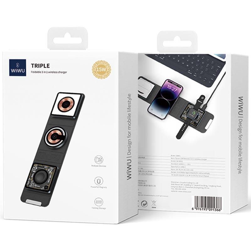 БЗП WIWU W001 Folding 3in1 15W Black - Зображення 5