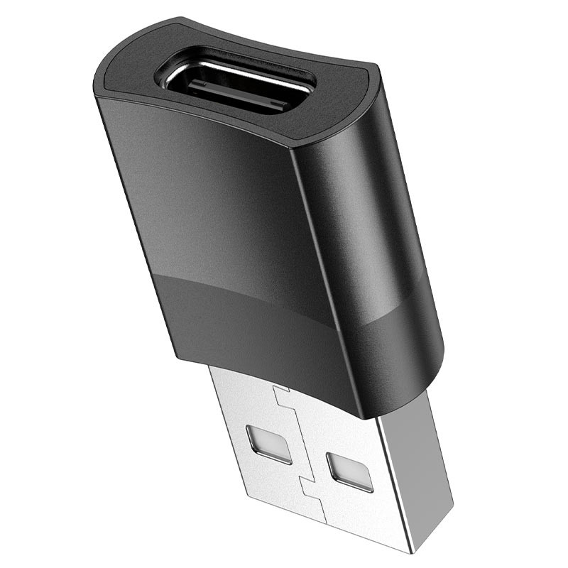 Перехідник Hoco UA17 USB Male to Type-C Female USB2.0 Чорний - Зображення 2