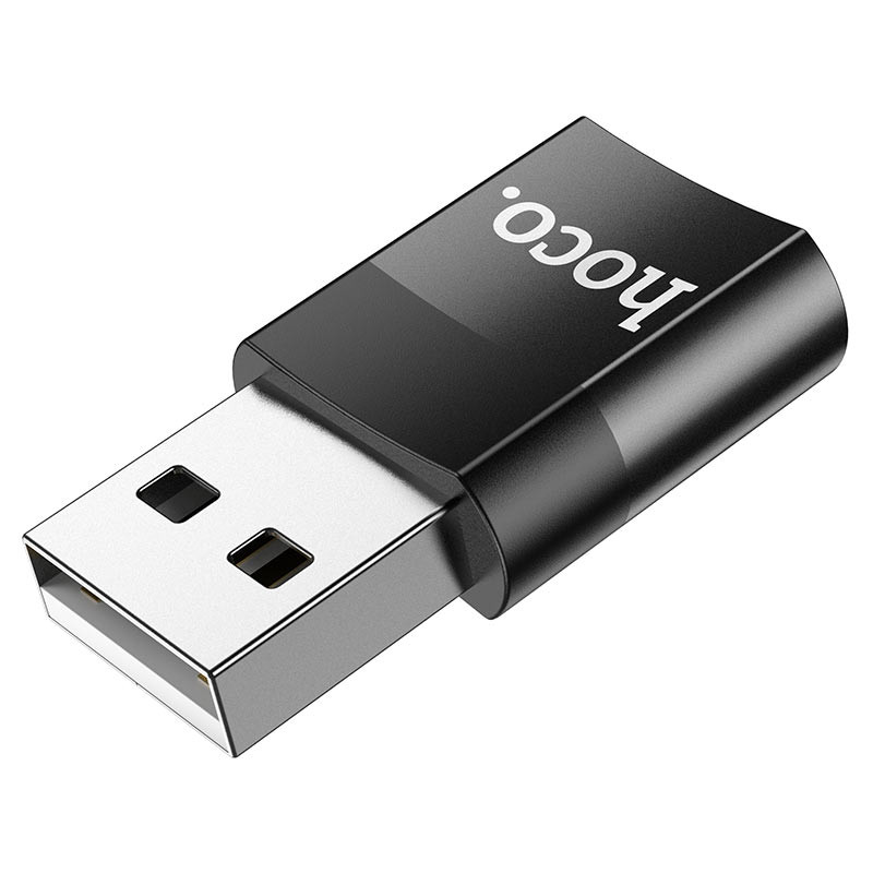 Перехідник Hoco UA17 USB Male to Type-C Female USB2.0 Чорний - Зображення 3
