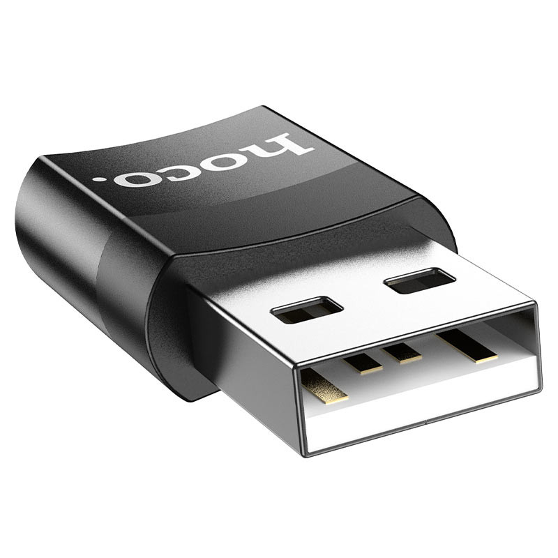 Перехідник Hoco UA17 USB Male to Type-C Female USB2.0 Чорний - Зображення 4
