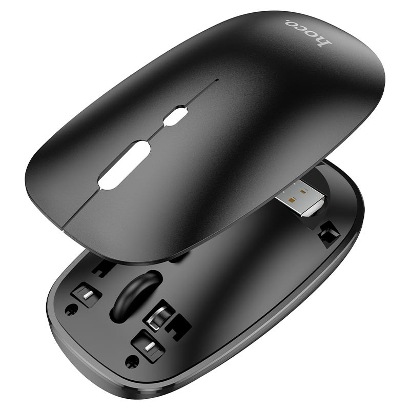 Миша бездротова Hoco GM15 Art Bluetooth + 2.4G Чорний - Зображення 4