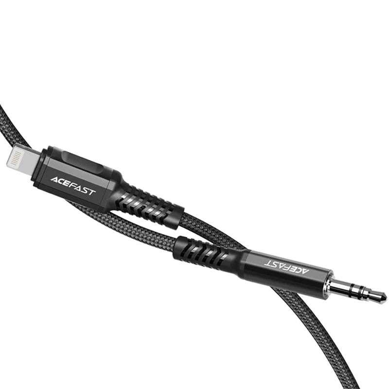 Аудіо кабель Aux Acefast C1-06 (Lightning to AUX 3.5mm) (1m) Black - Зображення 2