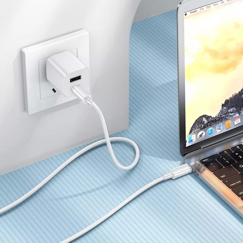 Дата кабель Borofone BX112 Lemon Type-C to Type-C 60W (1m) White - Зображення 5