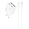 МЗП Hoco N56 Fundador PD30W+QC3.0 (2USB-A/2C) + кабель Type-C to Lightning White