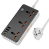 Подовжувач Hoco AC8A Storm (PD30W/1C/3A/3xSocket) (1.5m) Black