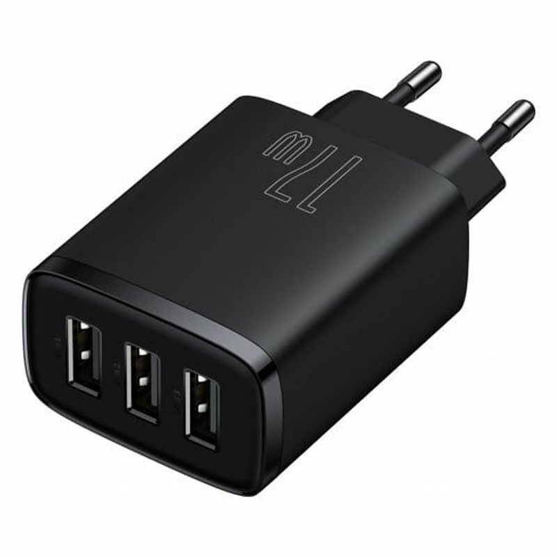 МЗП Baseus Compact 17W (3USB-A) (CCXJ02) Чорний - Зображення 3