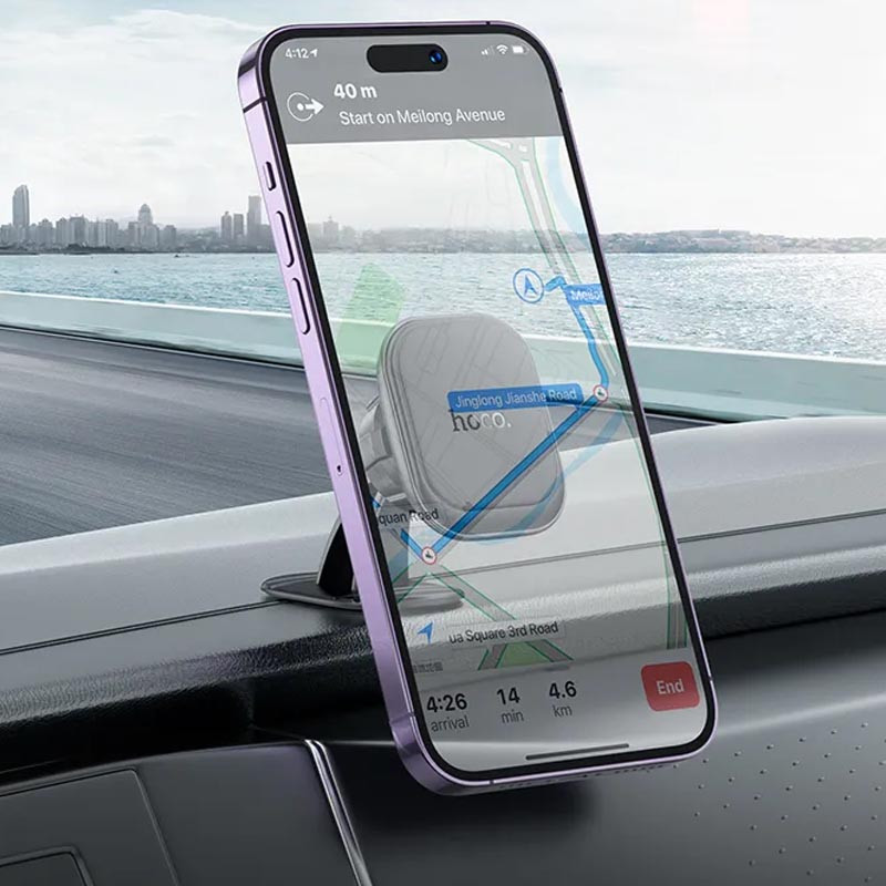 Автотримач Hoco H30 Brilliant magnetic (center console) Black - Зображення 4