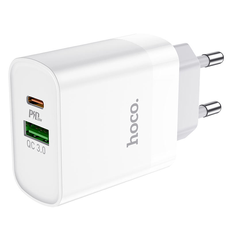 МЗП Hoco C80A Plus Rapido PD20W+QC3.0 (1USB-A/1C) White - Зображення 3