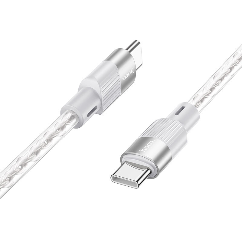 Дата кабель Hoco X99 Crystal Junction Type-C to Type-C 60W (1m) Gray - Зображення 2