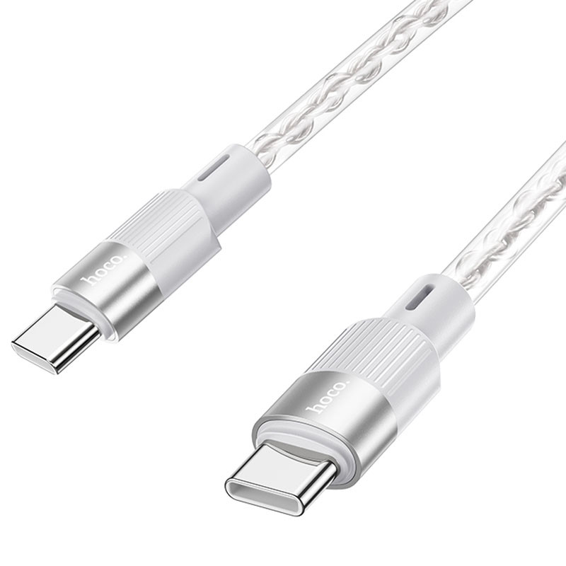 Дата кабель Hoco X99 Crystal Junction Type-C to Type-C 60W (1m) Gray - Зображення 3