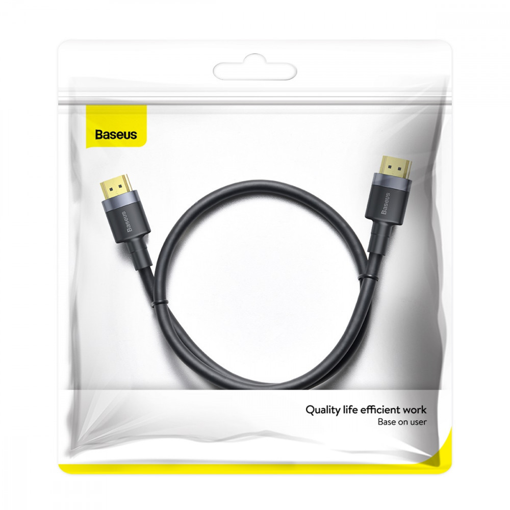 Дата кабель Baseus Cafule 4KHDMI Male To 4KHDMI Male (1m) (CADKLF-E) Чорний - Зображення 6