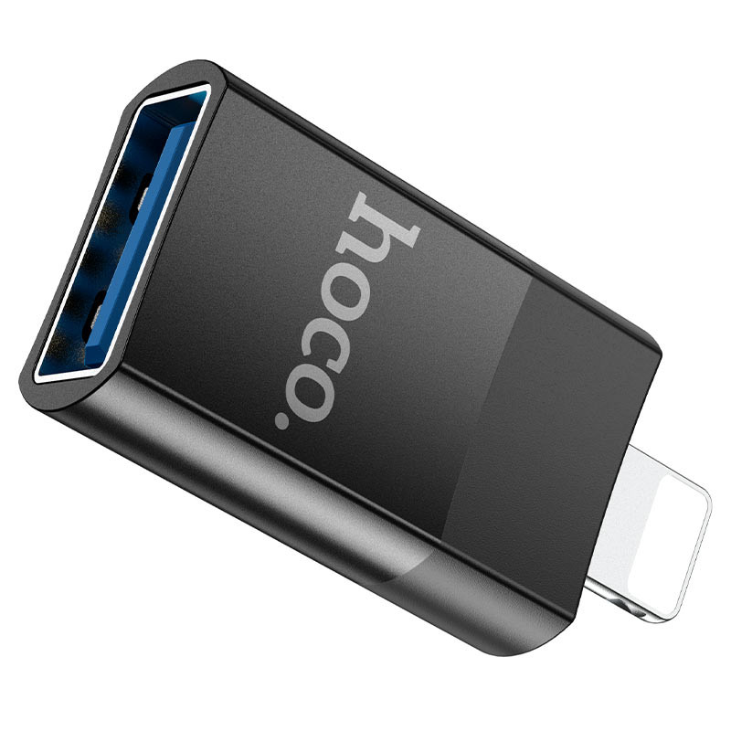 Перехідник Hoco UA17 Lightning Male to USB Female USB2.0 Чорний - Зображення 2