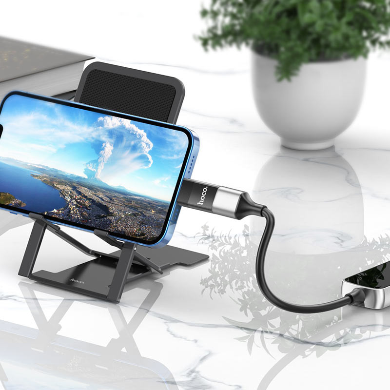 Перехідник Hoco UA17 Lightning Male to USB Female USB2.0 Чорний - Зображення 7