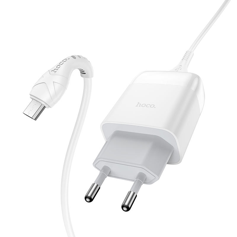 МЗП Hoco C72Q Glorious QC3.0 18W (1USB-A) + кабель USB to MicroUSB Білий - Зображення 2