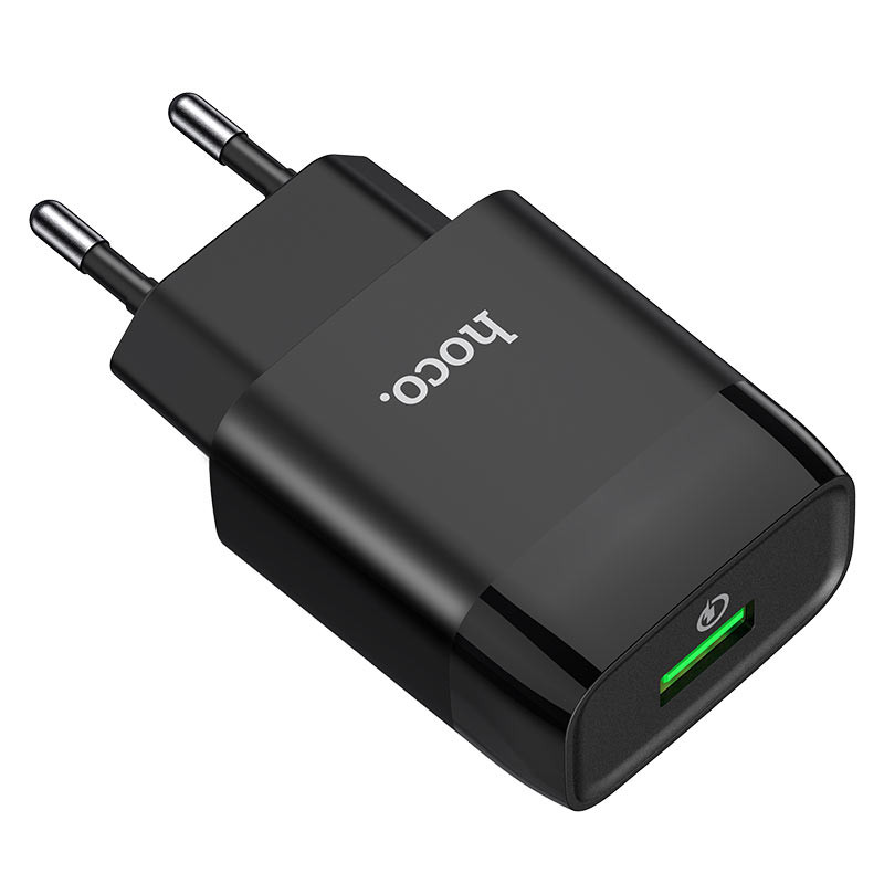 МЗП Hoco C72Q Glorious QC3.0 18W (1USB-A) + кабель USB to MicroUSB Чорний - Зображення 4