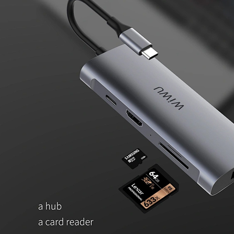 Перехідник HUB WIWU Alpha 831HRT Grey - Зображення 3