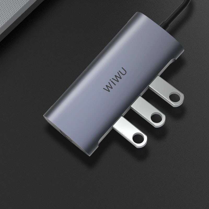Перехідник HUB WIWU Alpha 831HRT Grey - Зображення 5