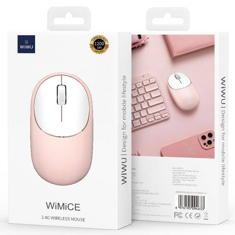 Миша бездротова WIWU WM107 Bluetooth + 2.4G Pink - Зображення 6