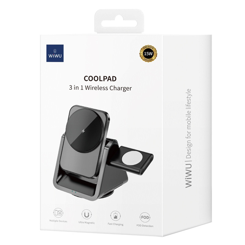 БЗП WIWU W018 Coolpad 3in1 15W Grey - Зображення 2