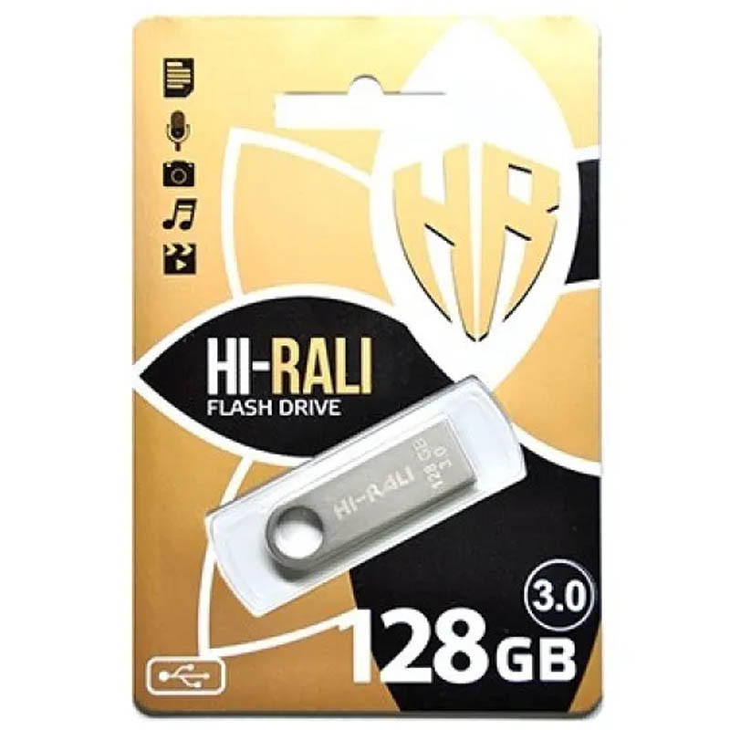 Флеш-накопичувач Hi-Rali Shuttle USB 3.0 Срібна серія — 128GB Срібний - Зображення 2