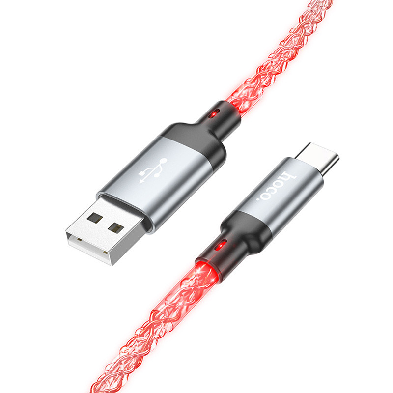 Дата кабель Hoco U112 Shine USB to Type-C 3A (1m) Gray - Зображення 2