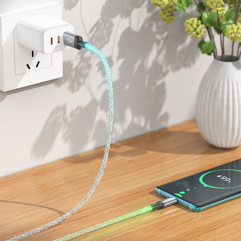 Дата кабель Hoco U112 Shine USB to Type-C 3A (1m) Gray - Зображення 8