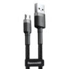 Дата кабель Baseus Cafule USB to MicroUSB Cable 1.5A (2m) (CAMKLF-C) Сірий / Чорний