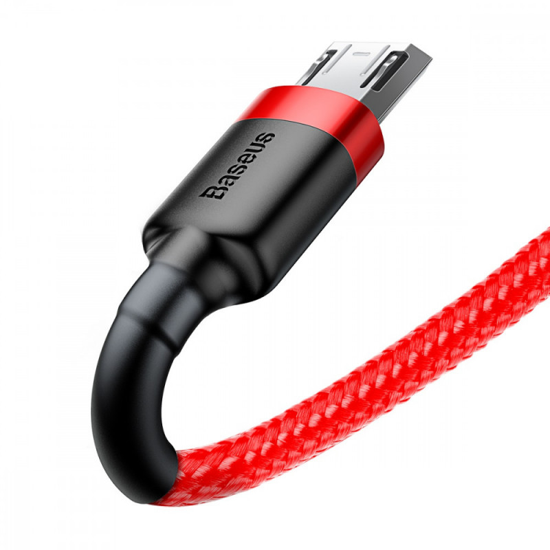 Дата кабель Baseus Cafule USB to MicroUSB Cable 2.4A (1m) (CAMKLF-B) Червоний - Зображення 2