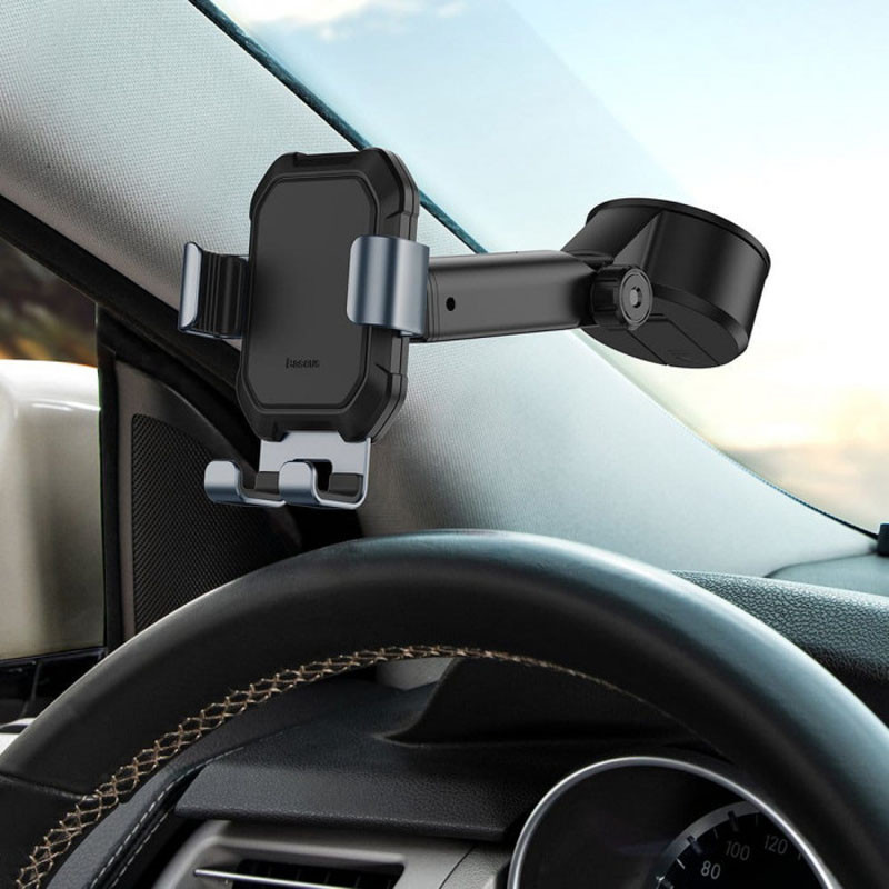 Автотримач Baseus Tank gravity car mount with suction base (SUYL-TK) Tarnish Black - Зображення 4