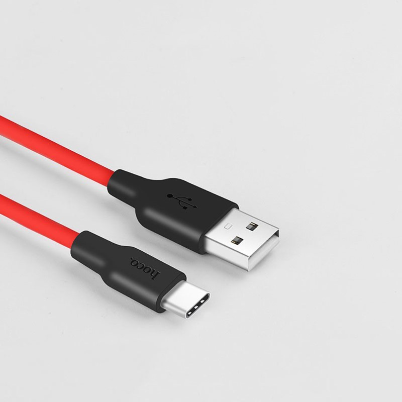 Дата кабель Hoco X21 Silicone Type-C Cable (1m) Чорний / Червоний - Зображення 3