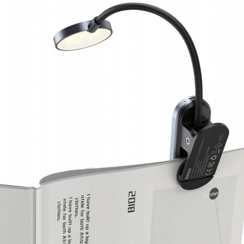 Лампа Baseus Comfort Reading Mini Clip Lamp (DGRAD-0) Dark Gray - Зображення 3
