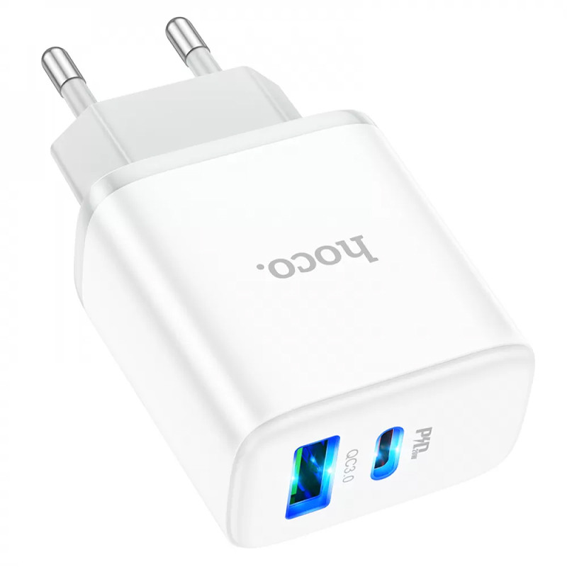 МЗП Hoco C105A Stage PD20W+QC3.0 (1USB-A/1C) White - Зображення 2