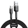 Дата кабель Baseus Cafule USB to MicroUSB Cable 2.4A (1m) (CAMKLF-B) Сірий / Чорний