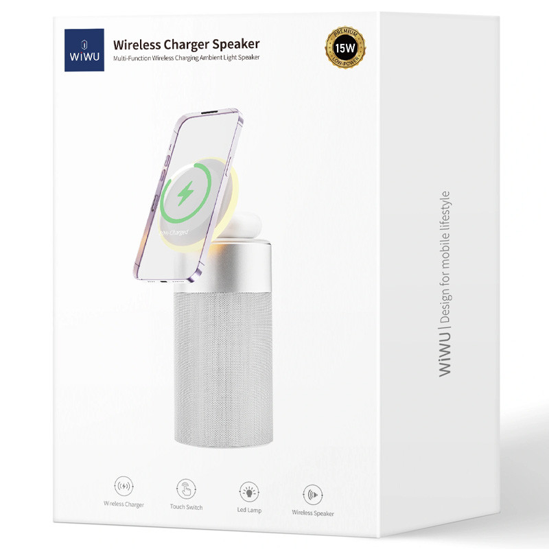 БЗП WIWU W022 3in1 15W + Bluetooth Speaker 5W White - Зображення 5