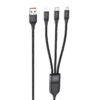 Дата кабель Hoco U104 Ultra 3in1 USB to Lightning/Type-C/MicroUSB 66W (1.2m) Чорний