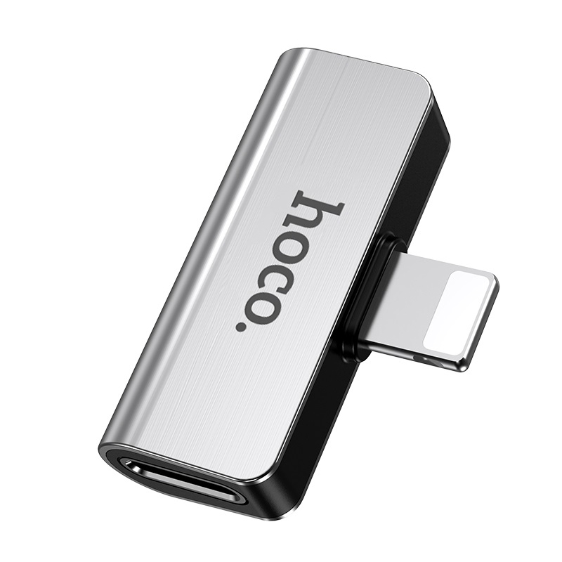 Перехідник Hoco LS24 Lightning to lightning audio/lightning Сталевий - Зображення 3