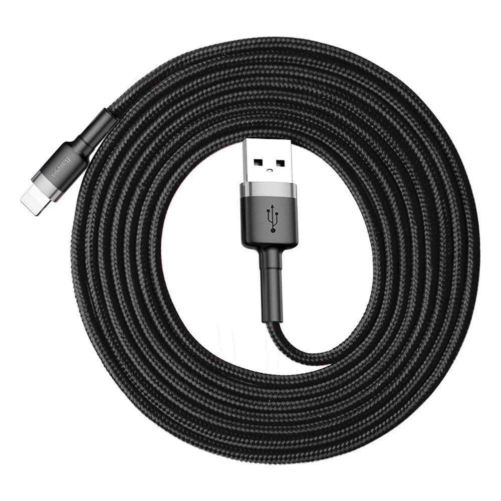 Дата кабель Baseus Cafule USB to Lightning 1.5A (2m) (CALKLF-C) Сірий / Чорний - Зображення 4
