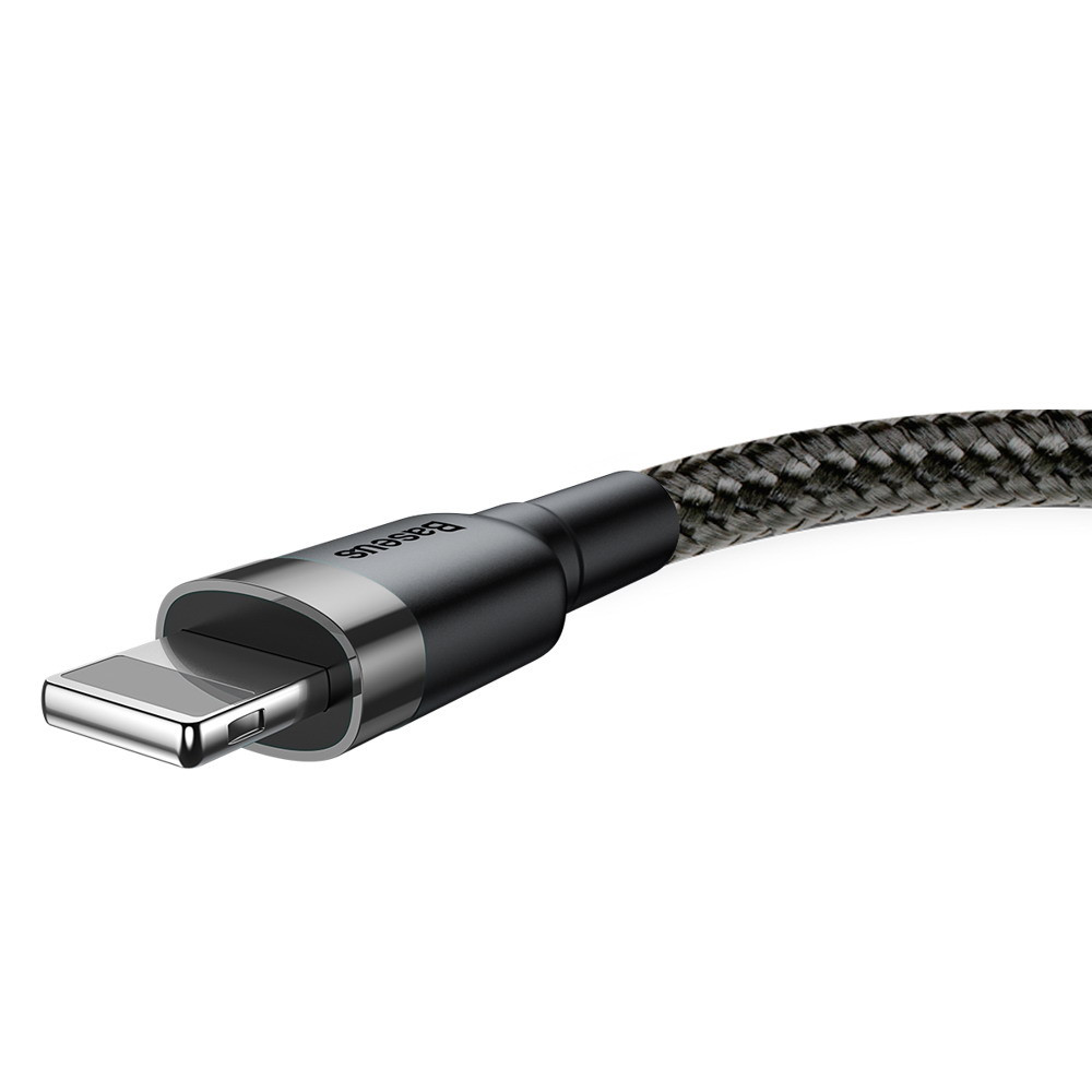 Дата кабель Baseus Cafule USB to Lightning 1.5A (2m) (CALKLF-C) Сірий / Чорний - Зображення 3