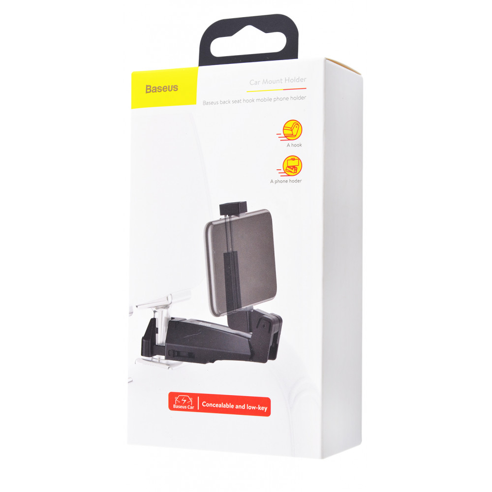 Автотримач Baseus Backseat Vehicle Phone Hook, + гачок-вішалка (SUHZ-A01) black - Зображення 5