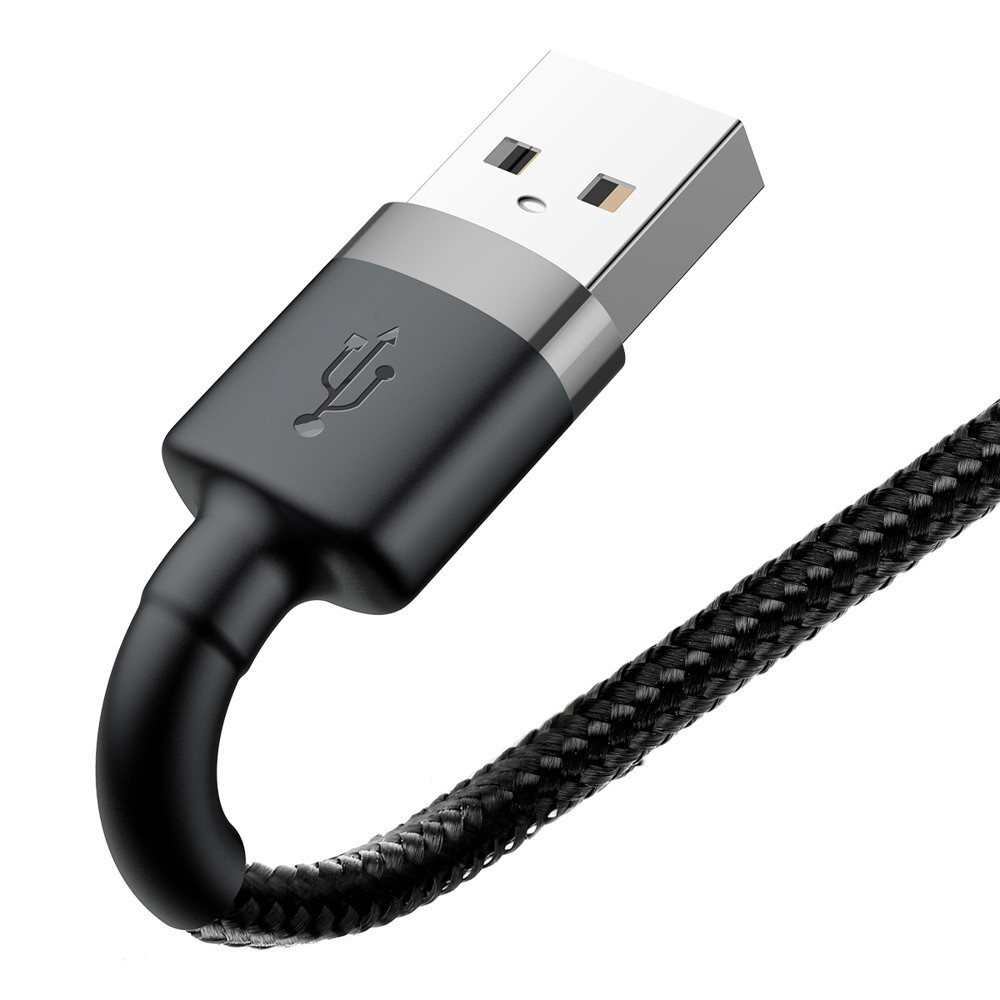 Дата кабель Baseus Cafule USB to Lightning 1.5A (2m) (CALKLF-C) Сірий / Чорний - Зображення 5
