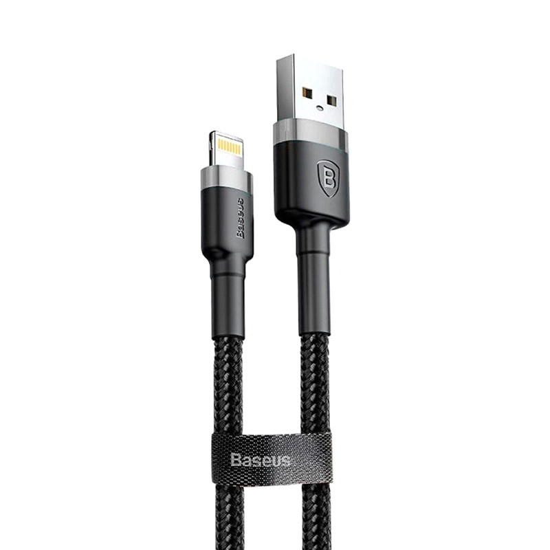 Дата кабель Baseus Cafule USB to Lightning 1.5A (2m) (CALKLF-C) Сірий / Чорний