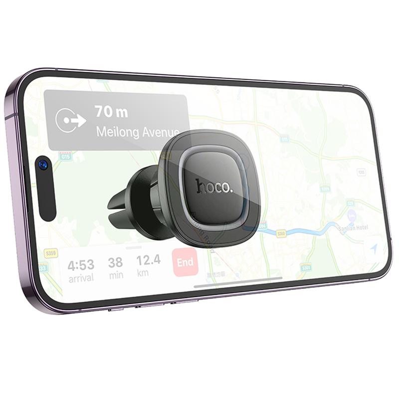 Автотримач Hoco H72 Crown magnetic (air outlet) Black / Metal gray - Зображення 3